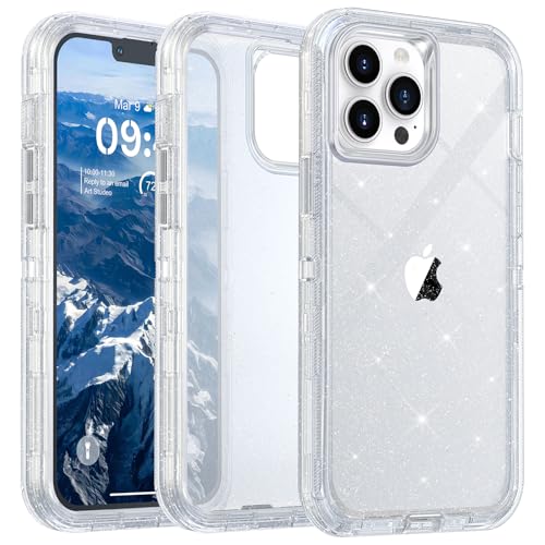 TUTUKII Schutzhülle für iPhone 14 Pro Max, transparent, vergilbungsfrei, stoßfest, transparent, dreilagig, strapazierfähig, Schutzhülle für Apple 14 Pro Max 6,7 Zoll, klarer Glitzer TUTUKII Schutzhülle für iPhone 14 Pro Max, transparent, vergilbungsfrei, stoßfest, transparent, dreilagig, strapazierfähig, Schutzhülle für Apple 14 Pro Max 6,7 Zoll, klarer Glitzer von TUTUKII