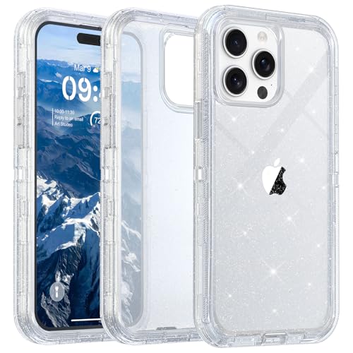 TUTUKII Schutzhülle für iPhone 15 Pro Max, transparent, vergilbungsfrei, stoßfest, transparent, dreilagig, strapazierfähig, für Apple 15 Pro Max 6,7 Zoll, klarer Glitzer TUTUKII Schutzhülle für iPhone 15 Pro Max, transparent, vergilbungsfrei, stoßfest, transparent, dreilagig, strapazierfähig, für Apple 15 Pro Max 6,7 Zoll, klarer Glitzer von TUTUKII
