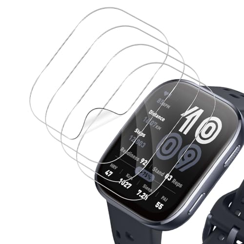 TUTUO Displayschutzfolie für Amazfit Bip 6, [4 Pack] Flexible HD TPU Clear Schutz mit einfachem Installationswerkzeug, [Anti-Kratzen] [Blasenfrei] [Fingerabdruck-Unterstützung] Weiche Folie von TUTUO