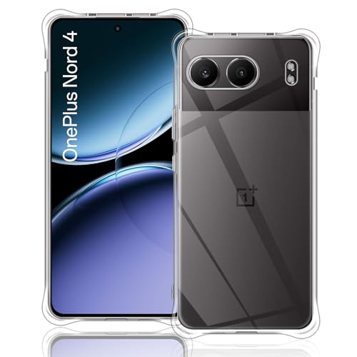 TUTUO Schutzhülle Kompatibel mit OnePlus Nord 4 Hülle, Crystal Clear Slim Weiche Transparent Silikon Case, Stoßdämpfende Fallschutz, Anti-Kratzt Soft Transparent TPU Protector Handyhülle TUTUO Schutzhülle Kompatibel mit OnePlus Nord 4 Hülle, Crystal Clear Slim Weiche Transparent Silikon Case, Stoßdämpfende Fallschutz, Anti-Kratzt Soft Transparent TPU Protector Handyhülle von TUTUO
