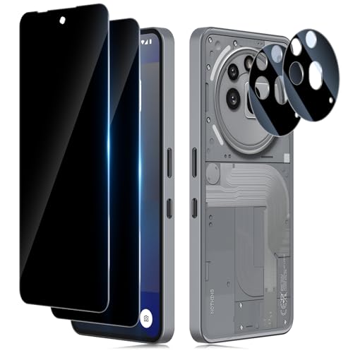 TUTUO Sichtschutz Schutzfolie für Nothing Phone 3A Pro 5G für Panzerglas, 2+2 Stück Antispy Panzer Schutz Glas + Kameraschutz, 9H Härte Anti-Kratzer Privacy Folie, Anti-Spähen Schutzglas - Schwarz TUTUO Sichtschutz Schutzfolie für Nothing Phone 3A Pro 5G für Panzerglas, 2+2 Stück Antispy Panzer Schutz Glas + Kameraschutz, 9H Härte Anti-Kratzer Privacy Folie, Anti-Spähen Schutzglas - Schwarz von TUTUO