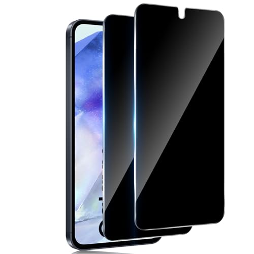 TUTUO Sichtschutz Schutzfolie für Samsung Galaxy A55 5G für Panzerglas, [2 Stück] Antispy Panzer Schutz Glas, 9H Härte Anti-Spähen Privacy Folie, Anti-Kratzer Schutzglas - Schwarz von TUTUO