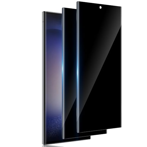 TUTUO Sichtschutz Schutzfolie für Samsung Galaxy S23 Ultra 5G für Panzerglas, 2 Stück Antispy Panzer Schutz Glas, 9H Härte Anti-Spähen Privacy Folie, Anti-Kratzer Sichtschutzfolie - Schwarz von TUTUO