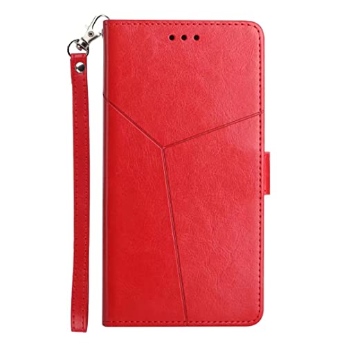 Handyhülle für Samsung Galaxy A25 5G Hülle - Brieftasche Flip Cover für Samsung Galaxy A25 5G Zubehör Case Kunstleder Tasche Schutzhülle Etui mit Ständer,Kartenfach und Magnetverschluss rot von TUUNKMUY