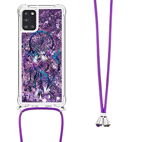 Handykette Handyhülle für Xiaomi 13T/13T Pro Glitzer Diamond Ultra Dünn Flüssigkeit Weiches Silikon Case mit Kordel zum Umhängen Necklace Hülle mit Band Schutzhülle für Xiaomi 13T/13T Pro Windspiele von TUUNKMUY
