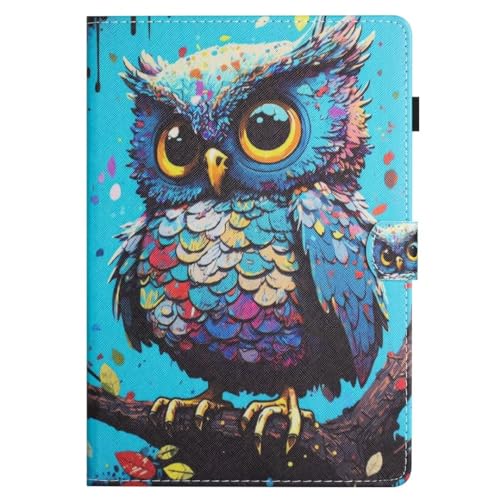 Hülle für Lenovo Tab M10 HD (2nd Gen) TB-X306F/TB-X306X - PU Leder Magnetische Schutzülle Case & Ständer mit Auto Schlaf/Wach Folio Cover für Lenovo Tab M10 HD (2nd Gen) TB-X306F/TB-X306X, Eule von TUUNKMUY