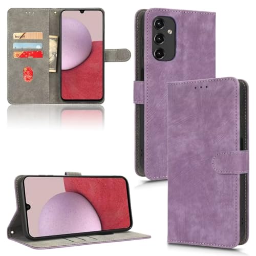 Hülle für Oppo Realme 14 5G Handyhülle Premium Glatt Leder Oppo Realme 14 5G Handy Hüllen [Standfunktion] [Kartenfach] [Magnetverschluss] Flip Case Schutzhülle Etui für Oppo Realme 14 5G lila von TUUNKMUY