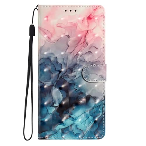 Hülle für Samsung Galaxy S21 Plus Handyhülle [Premium PU Leder] [Kartenfach] [Standfunktion] TPU Stoßfest Schutzhülle Klapphülle Handytasche Lederhülle für Samsung Galaxy S21 Plus,Rosa blauer Marmor von TUUNKMUY