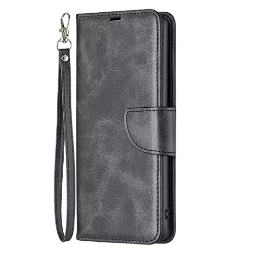 Hülle für Samsung Galaxy S24, Lederhülle Samsung Galaxy S24 Handyhülle Stoßfest Book Wallet PU Leder Etui Magnet Kartenfach Schutzhülle Tasche Slim Silikon Soft Cover Bumper TPU Handy Hüllen schwarz von TUUNKMUY