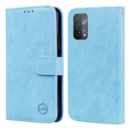 Schutzhülle für Samsung Galaxy A25 5G, Klapphülle Premium PU Folio Lederhülle Geldbörse Magnetische Stoßfest Schutzhülle Hülle Case mit Standfunktion für Samsung Galaxy A25 5G,Hellblau von TUUNKMUY