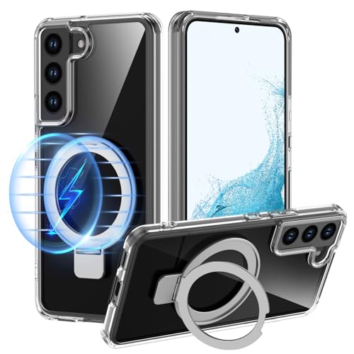 TUUTPU Magnetische für Samsung Galaxy S22 Hülle Kompatibel mit MagSafe, Transparent Handyhülle mit Unsichtbar Ständer Stoßfest Kratzfeste Bumper Anti Fingerabdruck Slim Schutzhülle, Durchsichtig TUUTPU Magnetische für Samsung Galaxy S22 Hülle Kompatibel mit MagSafe, Transparent Handyhülle mit Unsichtbar Ständer Stoßfest Kratzfeste Bumper Anti Fingerabdruck Slim Schutzhülle, Durchsichtig von TUUTPU