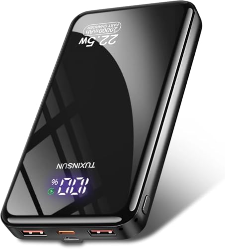 Power Bank 20000 mAh PD3.0 QC4.0 Schnellladung externer Akku 3A USB C tragbares Ladegerät mit LCD Digitalanzeige 3 Ausgänge und 2 Eingänge für Smartphone, Tablet Power Bank 20000 mAh PD3.0 QC4.0 Schnellladung externer Akku 3A USB C tragbares Ladegerät mit LCD Digitalanzeige 3 Ausgänge und 2 Eingänge für Smartphone, Tablet von TUXINSUN