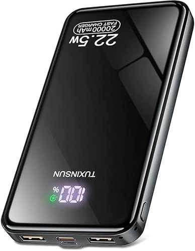 Powerbank, 22,5 W, 20.000 mAh, externer Akku, Schnellladung, tragbarer Akku PD3.0 QC4.0, Powerbank USB C Input & Output mit LCD-Display, kompatibel mit Smartphones, Smartwatches usw Powerbank, 22,5 W, 20.000 mAh, externer Akku, Schnellladung, tragbarer Akku PD3.0 QC4.0, Powerbank USB C Input & Output mit LCD-Display, kompatibel mit Smartphones, Smartwatches usw von TUXINSUN