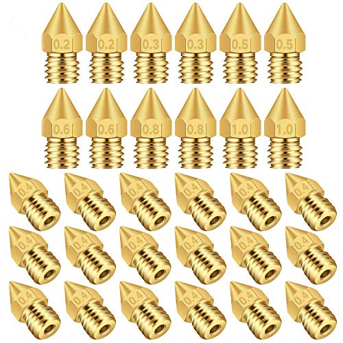 TUZUK 30 Stück 3D-Drucker-Düsen MK8 Düse 0,2 mm, 0,3 mm, 0,4 mm, 0,5 mm, 0,6 mm, 0,8 mm, 1,0 mm für 3D-Drucker Makerbot Anet A8 CR-10 CR-10S S4 S5 Ender-3 5 TUZUK 30 Stück 3D-Drucker-Düsen MK8 Düse 0,2 mm, 0,3 mm, 0,4 mm, 0,5 mm, 0,6 mm, 0,8 mm, 1,0 mm für 3D-Drucker Makerbot Anet A8 CR-10 CR-10S S4 S5 Ender-3 5 von TUZUK