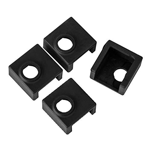TUZUK 3D-Druckerheizungsblock, Silikon, MK7/MK8/MK9 Hotend, kompatibel mit Creality CR-10,10S, S4,S5, Ender 3, ANET A8, Schwarz, 4 Stück von TUZUK