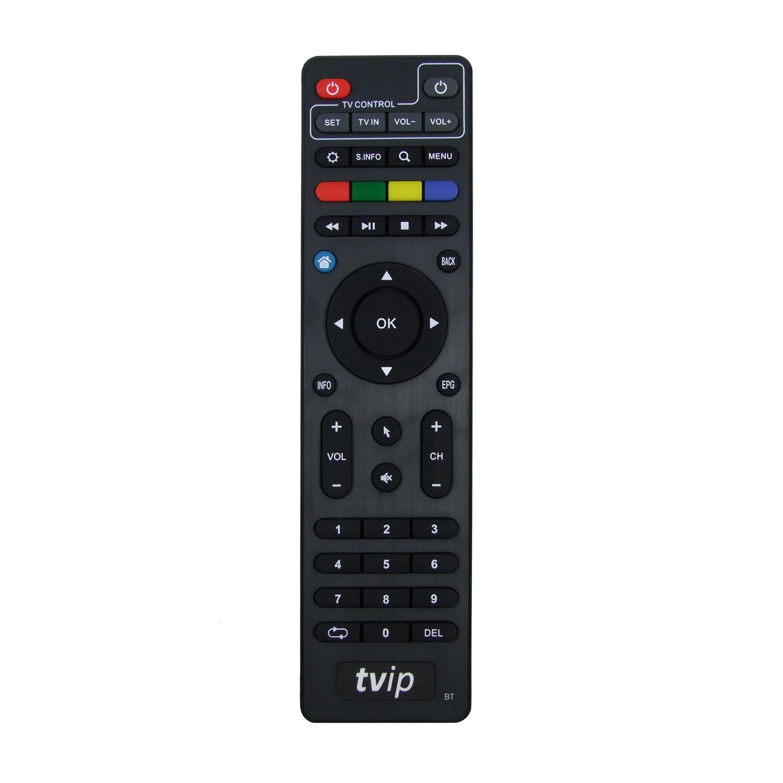 Fernbedienung für TVIP IPTV Boxen v.4xx v.6xx mit Bluetooth Funktion Schwarz von TVIP