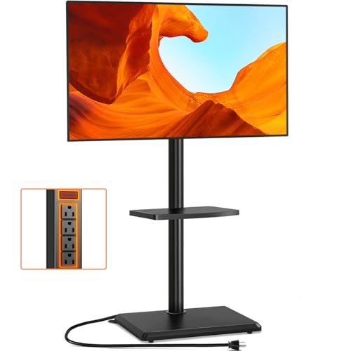 TVON Boden-TV-Ständer mit Steckdose, TV-Halterung für 32-60-Zoll-Fernseher bis zu 40 kg, schwenkbare TV-Ständerhalterung mit Höhenverstellung und Sicherheits-Holzsockel für Büro, Ecke, max. VESA 400 x TVON Boden-TV-Ständer mit Steckdose, TV-Halterung für 32-60-Zoll-Fernseher bis zu 40 kg, schwenkbare TV-Ständerhalterung mit Höhenverstellung und Sicherheits-Holzsockel für Büro, Ecke, max. VESA 400 x von TVON