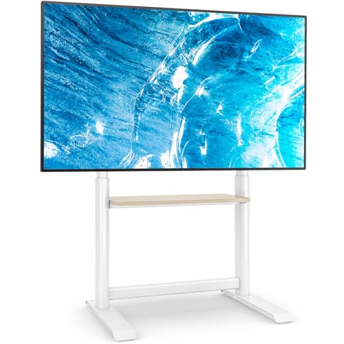 TVON TV Ständer TV Bodenständer für 60 bis 86 Zoll Flach & Curved Fernseher, Höhenverstellbar Fernsehständer TV Standfuss bis 68kg Max. VESA 800x600mm Weiß von TVON