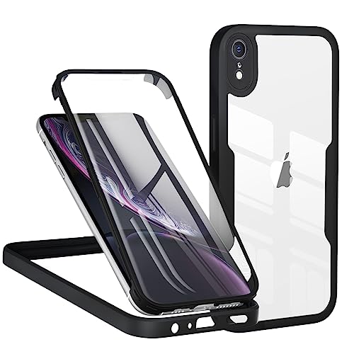 TVVTPU Kompatibel mit iPhone XR Hülle, 360 Grad Stoßfest Handyhülle mit Eingebaute Displayschutzfolie Ganzkörper Schutz Silikon Bumper Outdoor Schutzhülle Case für iPhone XR, Schwarz TVVTPU Kompatibel mit iPhone XR Hülle, 360 Grad Stoßfest Handyhülle mit Eingebaute Displayschutzfolie Ganzkörper Schutz Silikon Bumper Outdoor Schutzhülle Case für iPhone XR, Schwarz von TVVTPU