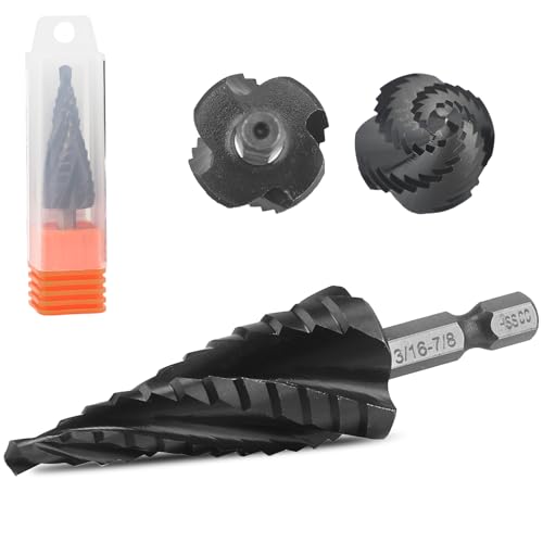 HSS Stufenbohrer 3/16-7/8“ 12 Stufen Konusbohrer M35 HSS AlTiN Coated, 1/4“ Hex Shank Step Bit zum Bohren von Löchern in Edelstahl, Kupfer, Aluminium, Holz HSS Stufenbohrer 3/16-7/8“ 12 Stufen Konusbohrer M35 HSS AlTiN Coated, 1/4“ Hex Shank Step Bit zum Bohren von Löchern in Edelstahl, Kupfer, Aluminium, Holz von TVWVT