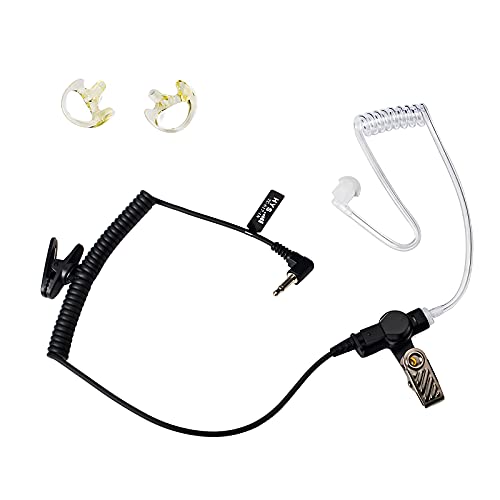 TWAYRDIO Walkie-Talkie 3,5-mm-Ohrhörer, verdeckter Kopfhörer, Headset mit einem Paar mittelgroßen Ohrhörern für 1-poliges Zwei-Wege-Radio, Motorola, Kenwood, Vertex, Yaesu Lautsprecher, Mikrofon von TWAYRDIO