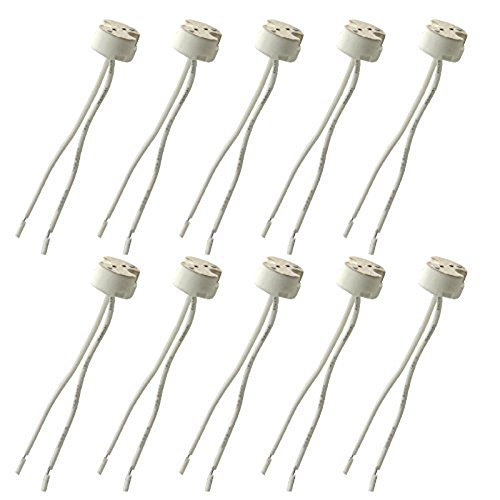 10 Stück MR16 GU5.3 LED-Leuchtmittel Sockel Keramiksockel, FINELED MR16 G5.3 MR11 Lampenfassung für 12 V Halogen & LED-Leuchtmittel, Drahtverbinder-Basissockel-Adapter von TWDRTDD