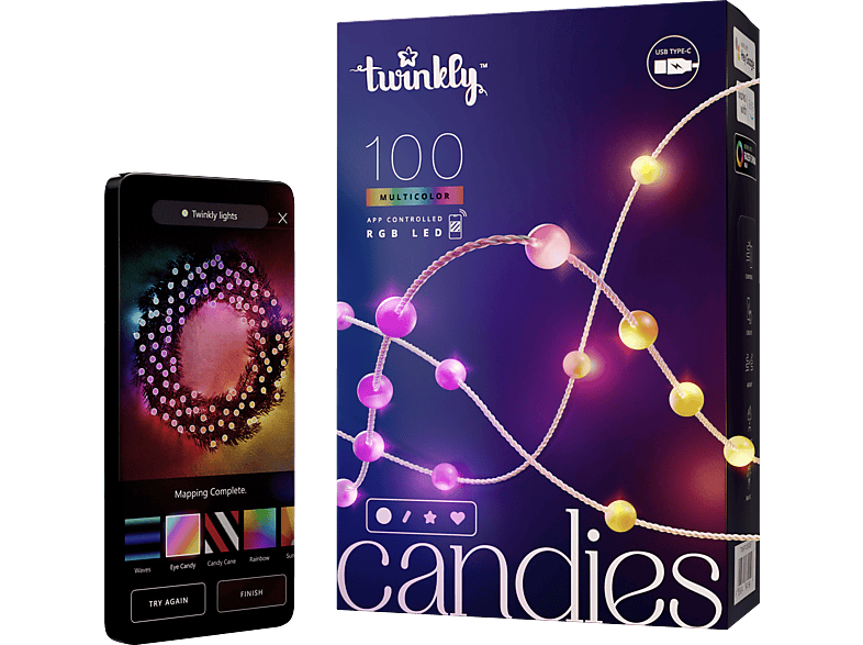 TWINKLY Candies Pearls LED Lichterkette RGB 16 Mio. Farben von TWINKLY