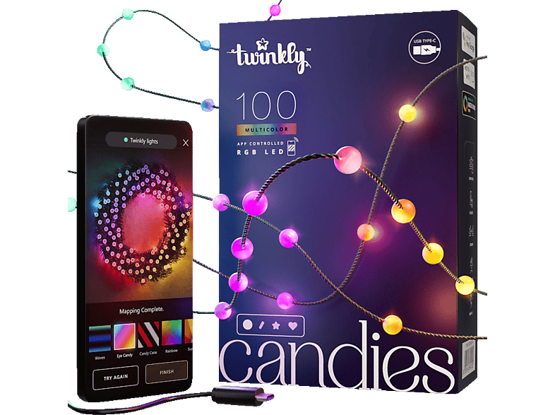 TWINKLY Candies Perle 6 m Lichterkette RGB 16 Mio. Farben von TWINKLY