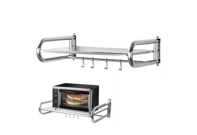 TWSOUL Mikrowellenregal,Mikrowelle Arbeitsplatte Halterung, mit 5 Haken Mikrowellen-Wandhalterung von TWSOUL