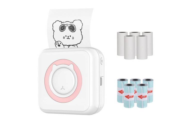 TWSOUL Mini-Thermodrucker Tintenstrahldrucker, (5 Rollen Aufkleberpapier 5 Rollen Druckerpapier) von TWSOUL