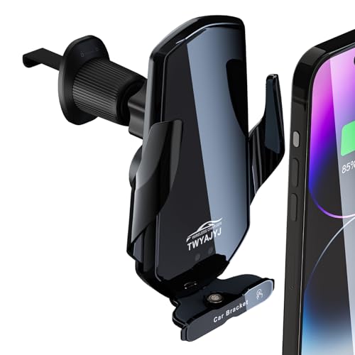 TWYAJYJ Handyhalterung Auto mit Ladefunktion, 15W Qi Induktive Ladegerät Auto Automatische Klemmung, Autohalterung Induktives Laden Schnellladung für iPhone Samsung LG Xiaomi OnePlus von TWYAJYJ