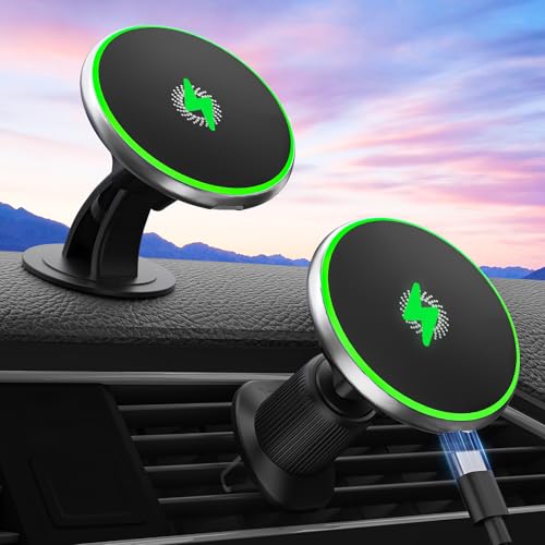 TWYAJYJ 15W für Magsafe Autohalterung mit Ladefunktion, Handyhalterung Auto Magnet Ladegerät Auto Schnellladung für iPhone 16 15 14 13 12 Serie Samsung TWYAJYJ 15W für Magsafe Autohalterung mit Ladefunktion, Handyhalterung Auto Magnet Ladegerät Auto Schnellladung für iPhone 16 15 14 13 12 Serie Samsung von TWYAJYJ