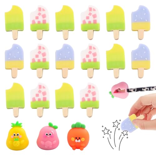 16 Stück Eiscreme Radiergummi Set Neuartiger Radiergummi für Kinder mit 3 Stück Cartoon-Bleistiftspitzer, Süße Radiergummis Bürobedarf Schreibwaren Kindergeburtstag Gastgeschenke für Kinder 16 Stück Eiscreme Radiergummi Set Neuartiger Radiergummi für Kinder mit 3 Stück Cartoon-Bleistiftspitzer, Süße Radiergummis Bürobedarf Schreibwaren Kindergeburtstag Gastgeschenke für Kinder von TXErfolg
