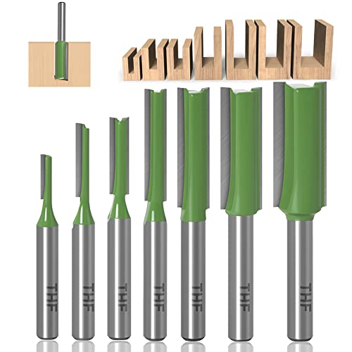 TXHF 7 Stück 6mm Schaft Gerade Fräser Set Holz Fräser Router Bit Oberfräser Nutfräser Holzfräser Fräser - 3mm,4mm,5mm,6mm,8mm, 10mm,12mm von TXHF