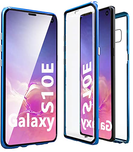 360 Grad Hülle Samsung Galaxy S10e Magnetische Handyhülle Beidseitige Hartglas Schutzfolie für Galaxy S10e Schutzhülle, Kameraschutz, Metallrahmen Stoßfest Bumper für Samsung S10e hülle - Blau von TXXO