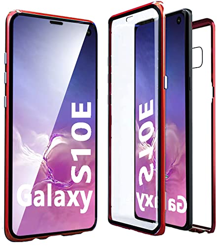 360 Grad Hülle Samsung Galaxy S10e Magnetische Handyhülle Beidseitige Hartglas Schutzfolie für Galaxy S10e Schutzhülle, Kameraschutz, Metallrahmen Stoßfest Bumper für Samsung S10e hülle - Rot 360 Grad Hülle Samsung Galaxy S10e Magnetische Handyhülle Beidseitige Hartglas Schutzfolie für Galaxy S10e Schutzhülle, Kameraschutz, Metallrahmen Stoßfest Bumper für Samsung S10e hülle - Rot von TXXO