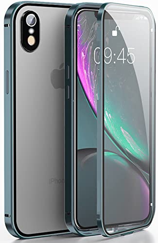 360 Grad Hülle für iPhone XR Handyhülle Ganzkörper Schutzhülle, Beidseitige Durchsichtige Gehärtetes Glas für iPhone XR Stoßfest Metallrahmen Flip Cover Bumper für iPhone XR 6,1 Zoll hülle - Blau 360 Grad Hülle für iPhone XR Handyhülle Ganzkörper Schutzhülle, Beidseitige Durchsichtige Gehärtetes Glas für iPhone XR Stoßfest Metallrahmen Flip Cover Bumper für iPhone XR 6,1 Zoll hülle - Blau von TXXO