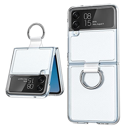Crystal Clear mit Ring Hülle kompatibel mit Galaxy Z Flip 4 5G stoßfest hülle, Harte PC Bumper Handyhülle, Durchsichtig, Kratzfest, Clear Schutzhülle für Samsung Galaxy Z Flip 4 5G - Transparent Crystal Clear mit Ring Hülle kompatibel mit Galaxy Z Flip 4 5G stoßfest hülle, Harte PC Bumper Handyhülle, Durchsichtig, Kratzfest, Clear Schutzhülle für Samsung Galaxy Z Flip 4 5G - Transparent von TXXO