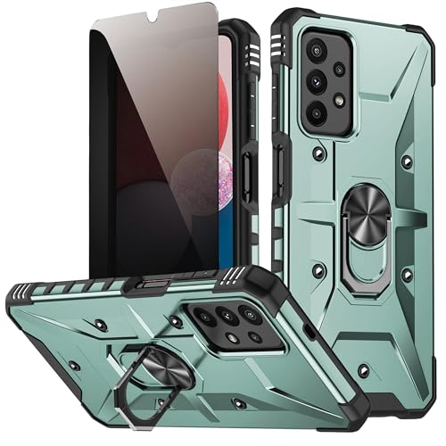 TXXO Hülle für Samsung Galaxy A13 5G/4G / A04S /A23 / M13 mit Privacy Screen Schutzfolie, Metall Ständer Schutzhülle Stoßfest Bumper Silikon Cover für Samsung A13 / A04S Handyhülle - Mitternachtsgrün TXXO Hülle für Samsung Galaxy A13 5G/4G / A04S /A23 / M13 mit Privacy Screen Schutzfolie, Metall Ständer Schutzhülle Stoßfest Bumper Silikon Cover für Samsung A13 / A04S Handyhülle - Mitternachtsgrün von TXXO