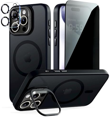 TXXO Schutzhülle für iPhone 15 Pro Max für MagSafe Sichtschutz und Ständer mit Kameraobjektivschutz, Militär, stoßfest, kratzfest, mattes Finish, schlanke Abdeckung, magnetische Handyhülle für iPhone TXXO Schutzhülle für iPhone 15 Pro Max für MagSafe Sichtschutz und Ständer mit Kameraobjektivschutz, Militär, stoßfest, kratzfest, mattes Finish, schlanke Abdeckung, magnetische Handyhülle für iPhone von TXXO