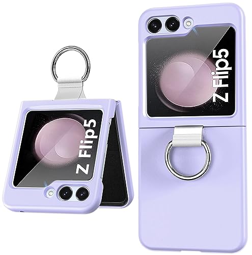 Z Flip5 Hülle Silicone Cover für Galaxy Z Flip5 Hülle mit Ring für Slim Samsung Flip5 Handyhülle Bumper Stoßfest Fallschutz Kratzfest für Samsung Galaxy Z Flip 5 Hülle Silikon - Lila Z Flip5 Hülle Silicone Cover für Galaxy Z Flip5 Hülle mit Ring für Slim Samsung Flip5 Handyhülle Bumper Stoßfest Fallschutz Kratzfest für Samsung Galaxy Z Flip 5 Hülle Silikon - Lila von TXXO
