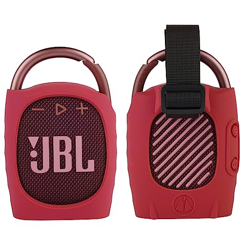 TXEsign Silikon-Schutzhülle kompatibel mit JBL Clip 4 – tragbarer Mini-Bluetooth-Lautsprecher, Stand-Up-Abdeckung für JBL Clip 4 (rot) von TXesign