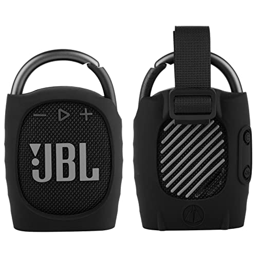 TXEsign Silikon-Schutzhülle, kompatibel mit JBL Clip 4, tragbarer Mini-Lautsprecher, Stand-Up-Abdeckung für JBL Clip 4, Schwarz von TXesign
