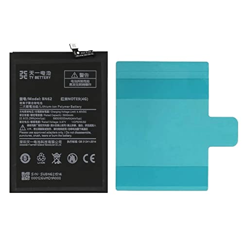 [TY BETTERY] Akku kompatibel mit Xiaomi Redmi Note 9 (4G) / Poco M3 / Redmi 9T | BN62 von TY BETTERY