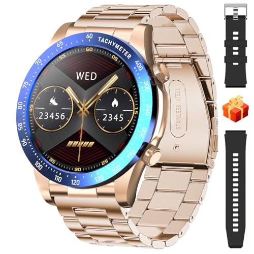 TYBERLEY Smartwatch Herren 1,43 Zoll AMOLED Anruf Bluetooth Fitness Tracker IP68 Wasserdicht Herzfrequenzmonitor Schlafmonitor Uhr für Android iOS Sport Smartwatch von TYBERLEY