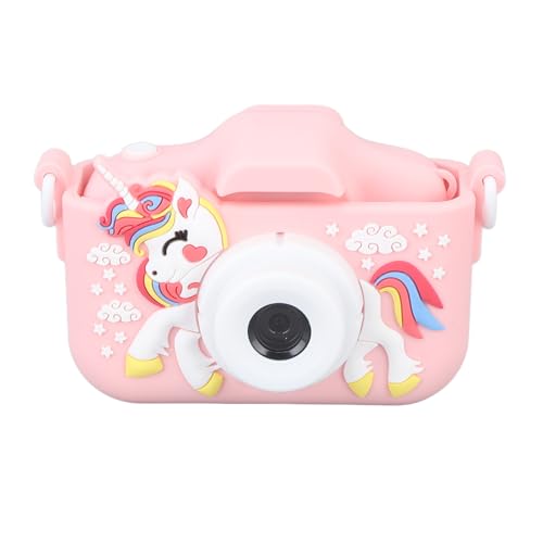 Kinderkamera Niedlich Dual Objektiv Auto Fotografie Videoaufnahme Gaming Musik Digitalkamera Spielzeug (Rosa) von TYCIONG