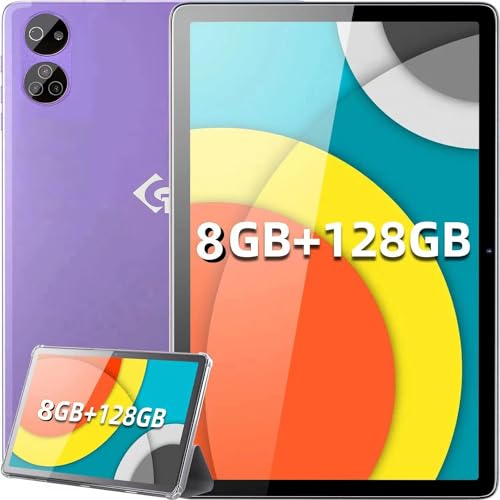 Android Tablet 10.1" Zoll 8 GB+128 GB (1TB TF), Octa-Core, 2,5GHz, 8MP+13MP Kamera,4G LTE, WiFi, Type-C (Gorgeous Violet, 128 GB) (Lila Purple, 128 GB) von TYD