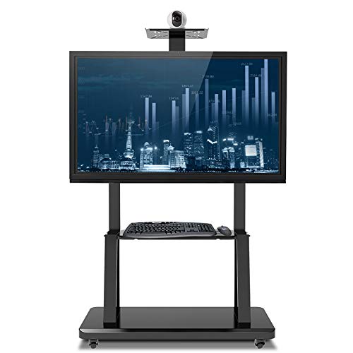 55/60/65/70/75 Zoll TV-Display-Ständerwagen, schwarzer, robuster Universal-TV-Rollwagen mit 2 Ablagen und feststellbaren Rädern, Konferenzraum, Klassenzimmer 55/60/65/70/75 Zoll TV-Display-Ständerwagen, schwarzer, robuster Universal-TV-Rollwagen mit 2 Ablagen und feststellbaren Rädern, Konferenzraum, Klassenzimmer von TYLDBNF