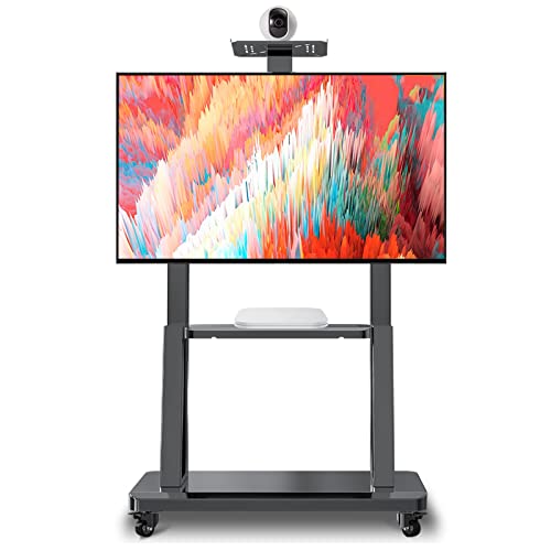 Aufrechter, universeller TV-Rollwagen mit 2 Ablagen und Rädern, mobiler Präsentationswagenständer für 40/50/66/65/75-Zoll-LED-LCD-Bildschirme, Sitzungssaal/Konferenzraum Aufrechter, universeller TV-Rollwagen mit 2 Ablagen und Rädern, mobiler Präsentationswagenständer für 40/50/66/65/75-Zoll-LED-LCD-Bildschirme, Sitzungssaal/Konferenzraum von TYLDBNF