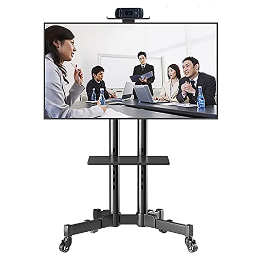 Bodendreh- und neigbarer TV-Ständer auf Rädern, passend für 42 50 55 65 Zoll Fernseher, schwarzer rollender/mobiler TV-Wagen mit AV-Regal, Büro/Zuhause/Schule/Krankenhaus Bodendreh- und neigbarer TV-Ständer auf Rädern, passend für 42 50 55 65 Zoll Fernseher, schwarzer rollender/mobiler TV-Wagen mit AV-Regal, Büro/Zuhause/Schule/Krankenhaus von TYLDBNF